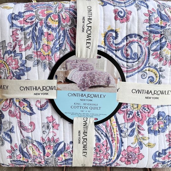 Cynthia Rowley Bedding Cynthia Rowley Paisley Floral King Cotton